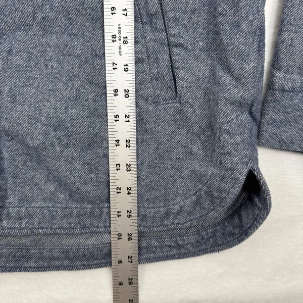 ZARA Men's L Blue‎ Herringbone CPO Button Front Shirt Jacket Shacket - Image 3