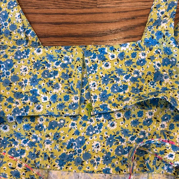 Cinq a Sept Perla Floral Square-Neck Midi Dress in green and blue, 2 - Image 4