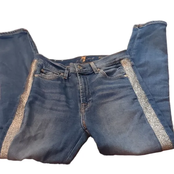 7 for all mankind high waist ankle skinny jeans size 27 - Image 2