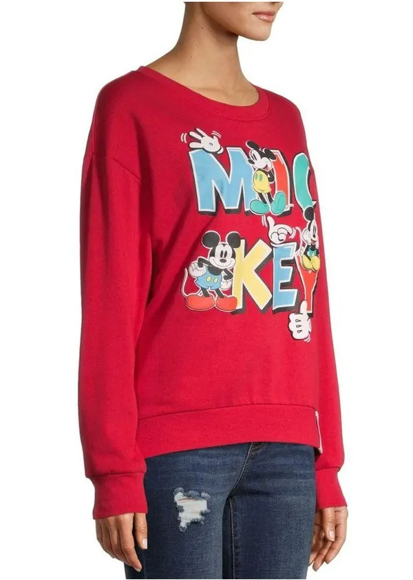 Disney Red Mickey Mouse Sweatshirt SZ:L - Image 3