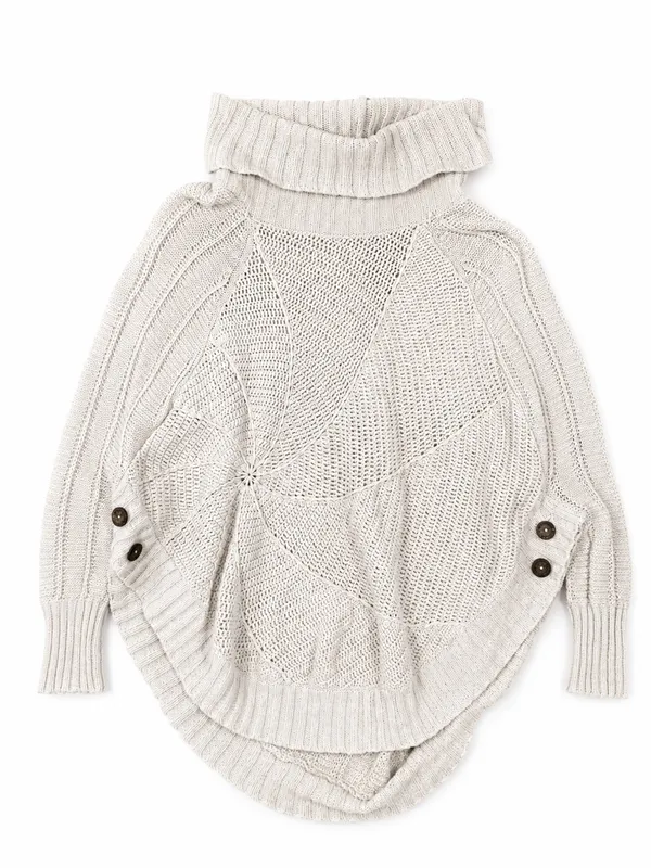 Anthropologie Angel of the North Harvest Moon Cotton Poncho Sweater Size S - Image 4