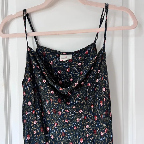 AG Adriano Goldschmied Women’s Blue Gia Floral Sleeveless‎ Midi Dress Size Small - Image 4