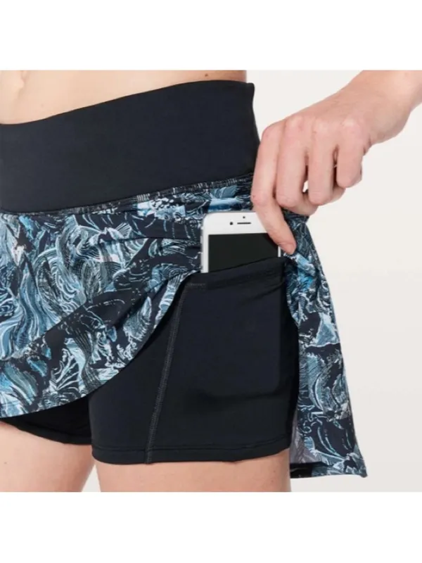 Lululemon‎ Play Off The Pleats Skirt Skort Eternal Wave Starlight Black Womens 8 - Image 9
