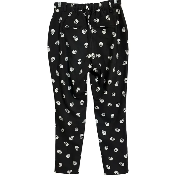 HOT TOPIC Black White Skull Print Tapered Alternative Goth Pants Small‎ - Image 5
