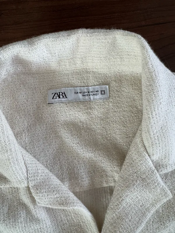 Men’s Zara cream short sleeve button down - Image 3