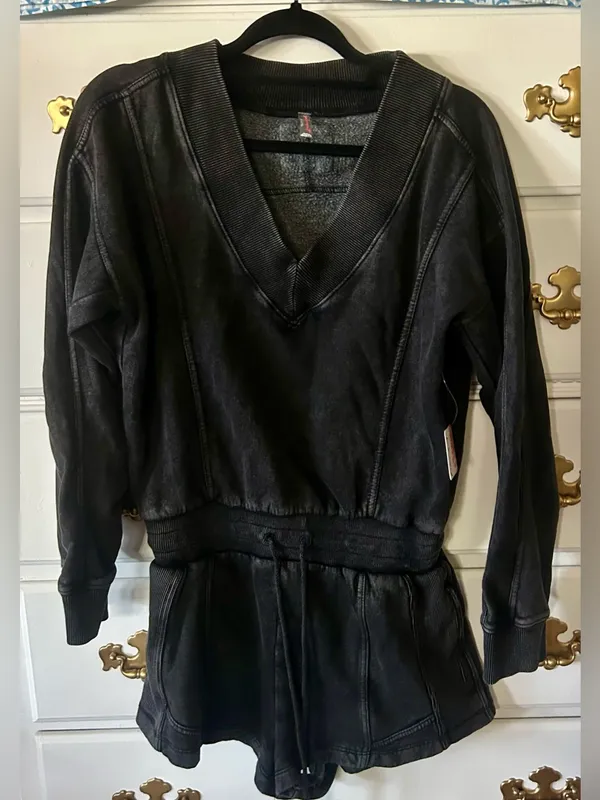 Free People Intercept Romper Black - Image 6