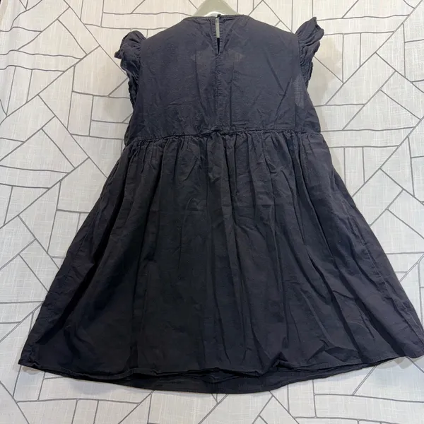 Unbranded Embroidered‎ Floral Mini Dress XL Black Flutter Sleeve Boho Skater - Image 2
