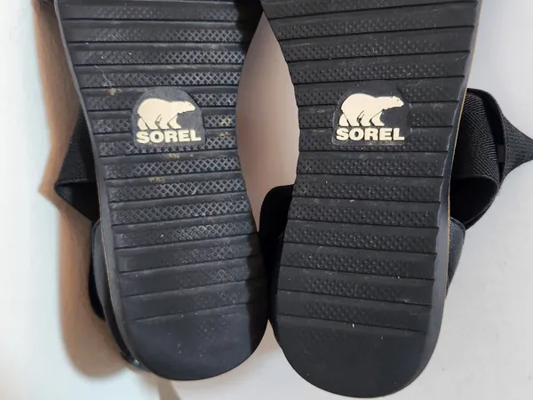 Sorel Ella Slip On Sandals Leather Elastic Straps Size 9 - Image 6