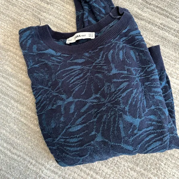 Zara turquoise knit sweater - Image 2