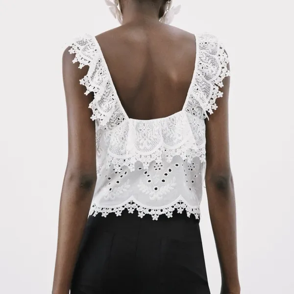 Zara Openwork Embroidered Top - Image 2
