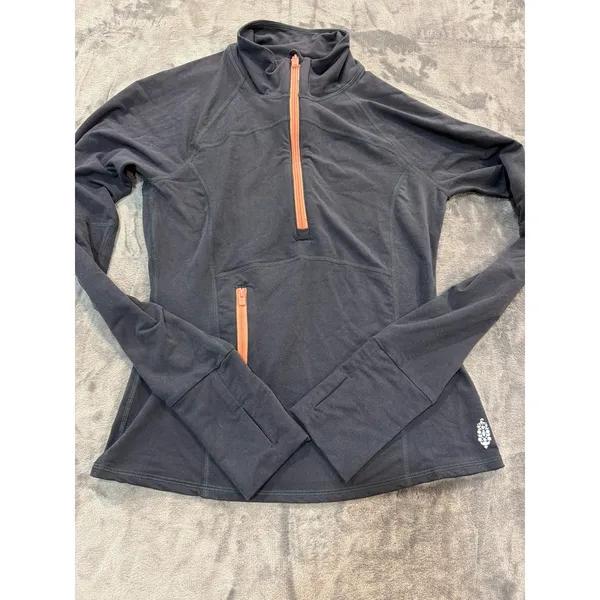 NWOT Free People Movement Quarter Zip Pullover Womens Black Orange Size M - Image 7
