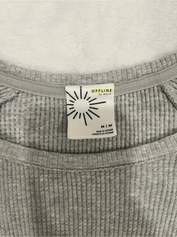OFFLINE by Aerie Waffle Knit Raglan Long Sleeve Top - Medium - Image 3