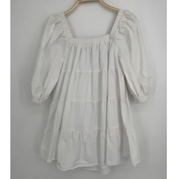 Tuckernuck Pomander Place Halile Dress XS White Tiered Mini Coastal Preppy - Image 5