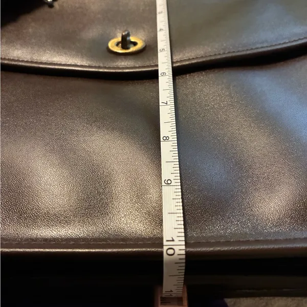Chocolate Leather Briefcase Messenger Shoulder Strap Bag Brown - Image 12
