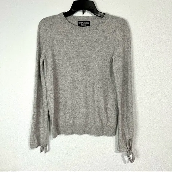 Banana Republic Fine Italian Yarn by Filpucci Tie Sleeve Sweater Size Medium - Image 3