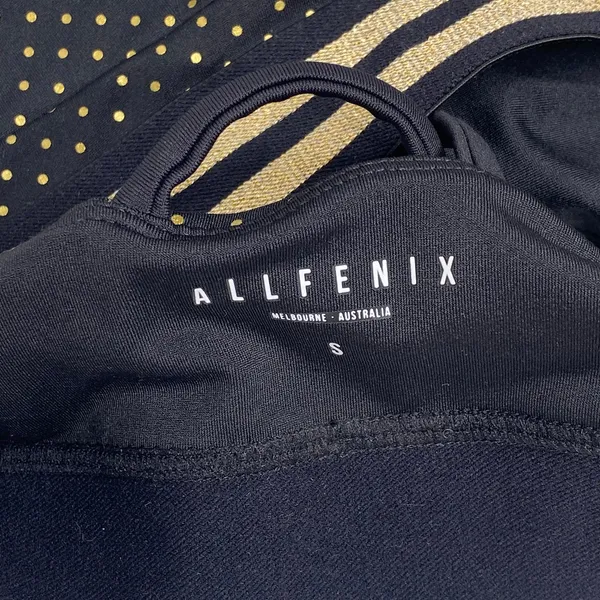 Allfenix Black and Gold Polka Dot Sports Racerback Bra Small - Image 3
