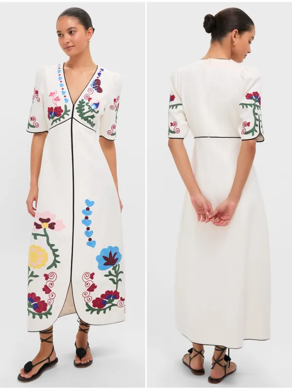 NWT Hunter Bell Margaritte Stitchtopia Embroidered Maxi Dress Size 6 - Image 13