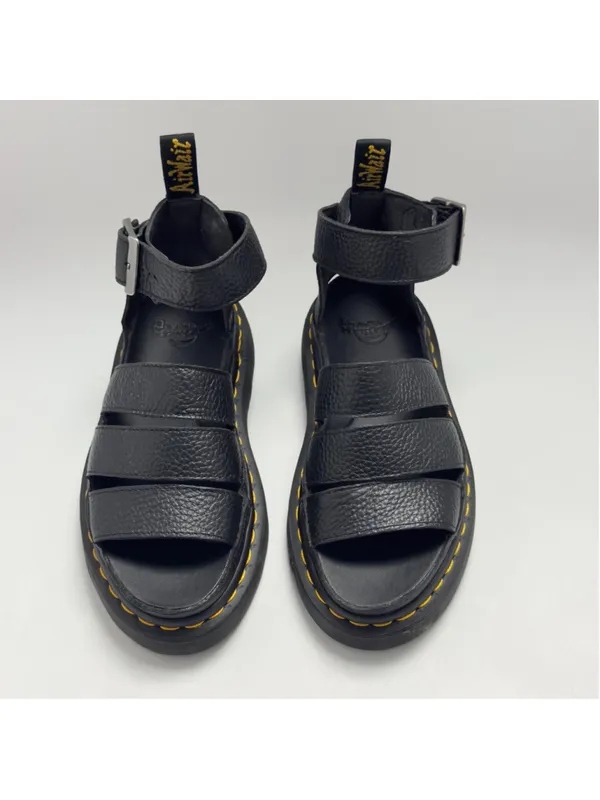 Dr. Martens Clarissa II Quad Milled Nappa Leather Platform Sandals Black Size 5L - Image 7