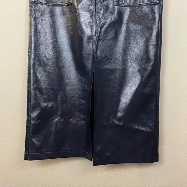 Pistola‎ Alice Utility Midi Skirt in Navy Vinyl Size 29 - Image 6