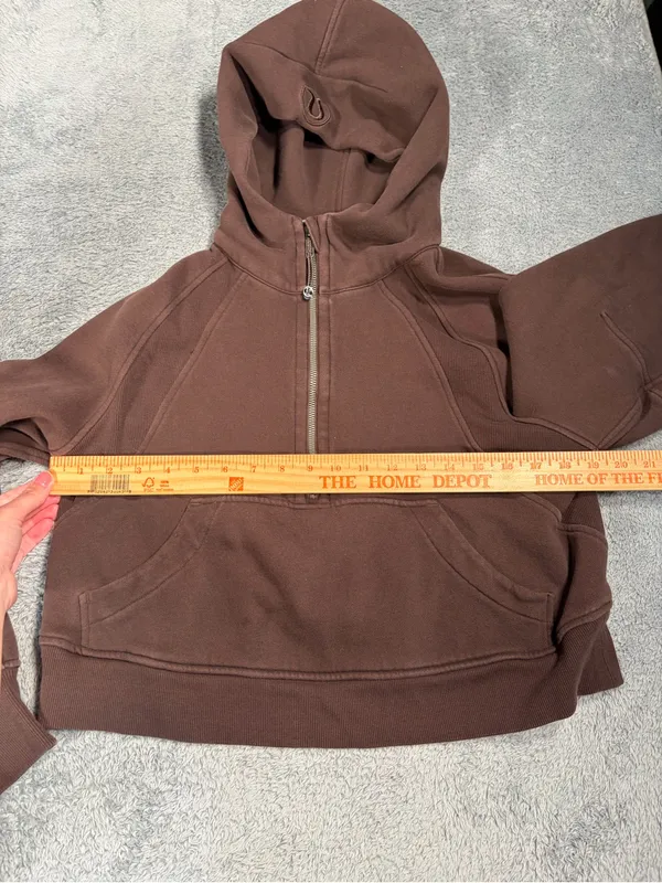 Lululemon scuba Brown oversized Half-Zip Hoodie sweatshirt XS/S - Image 7