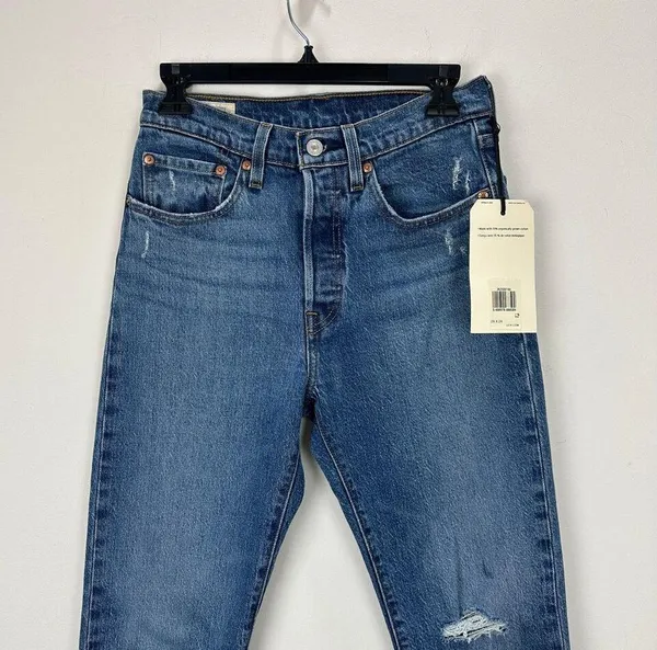 Levi's Premium 501 Original Cropped Womens Jeans High Rise Blue W 26 L 26 NWT - Image 5