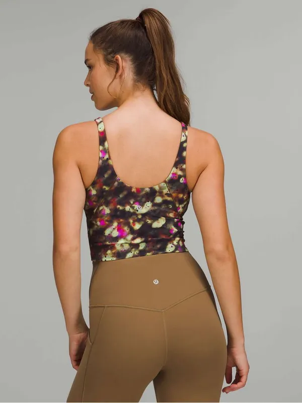 Lululemon Align‎ Tank Top Soft Focus Splatter Green Multi Size 10 Built-In Bra - Image 2