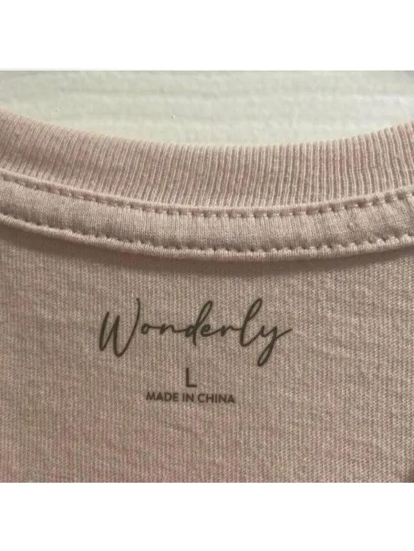 Wonderly blush, pink, flower, and moon, forever, dreaming graphic shirt - Image 5