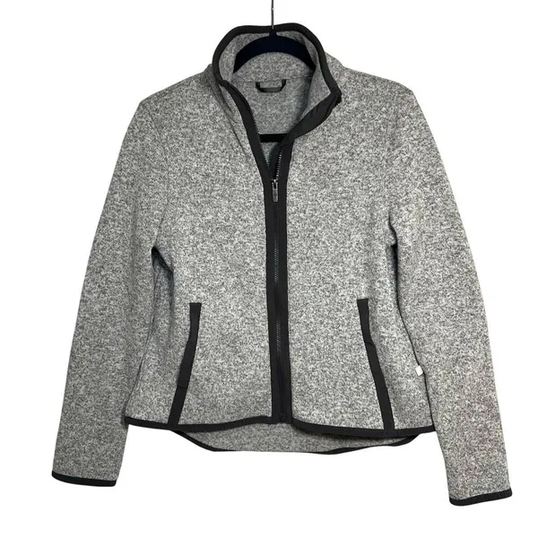 Lululemon Its Fleecing Cold Zip Up Jacket Heathered White Gray Women Size 6 EUC - Image 3