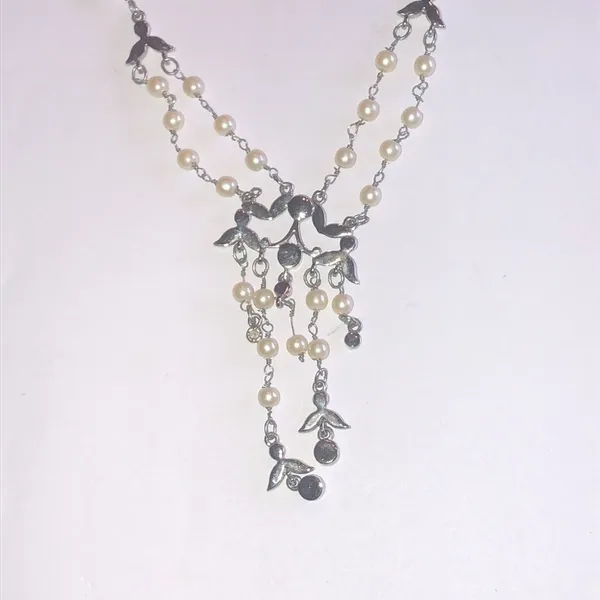 Monet Elegant Faux Pearl and Silver Tone Dainty Beaded Necklace - Image 8