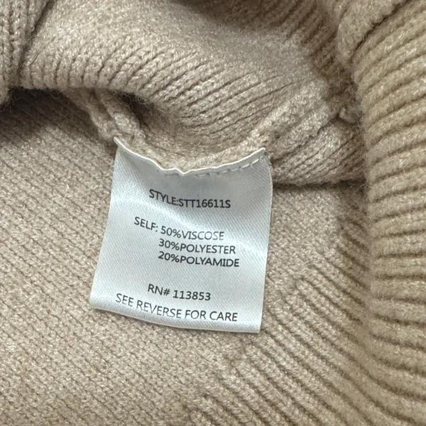 Sugarlips Large Oatmeal Beige Long Sleeve Sweater Cropped Pleated - Image 6