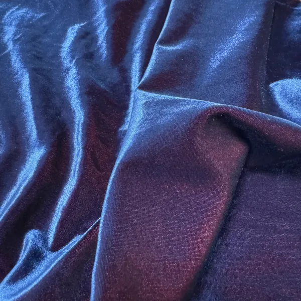 Deep Blue Iridescent Velvet Dress - Image 3