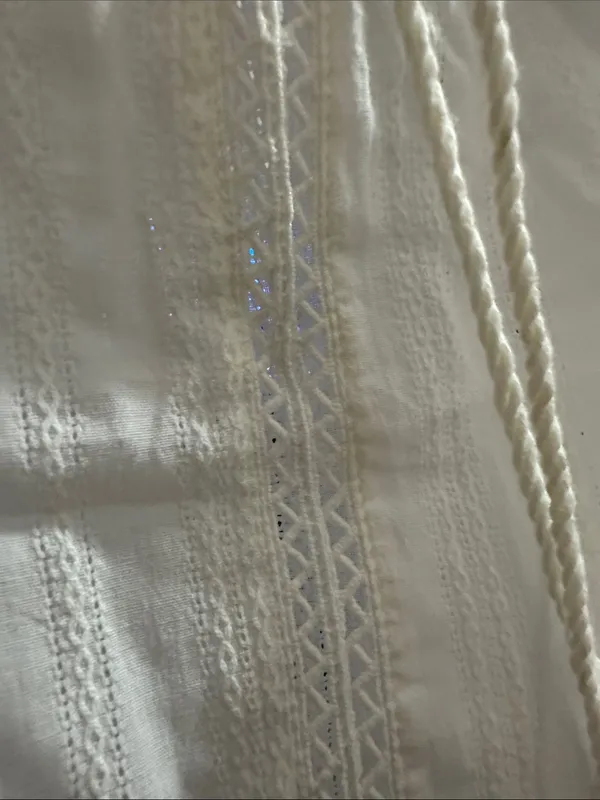Main Strip White Embroidered Tassel sleeveless top - Image 7