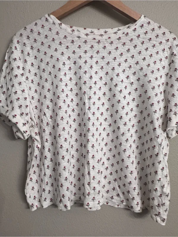 BODEN Floral Jersey Tee White Size 12 - Image 2