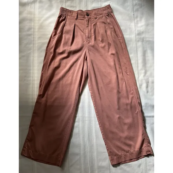 Madewell The Neale Straight-Leg Pant Drapeweave Dried Rose 6 EUC Wide Fit - Image 7