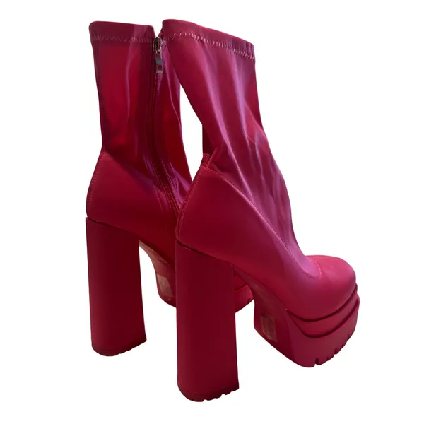 Azalea Wang Icing Monochrome Chunky Bootie in Pink, Size 8.5 - Image 4