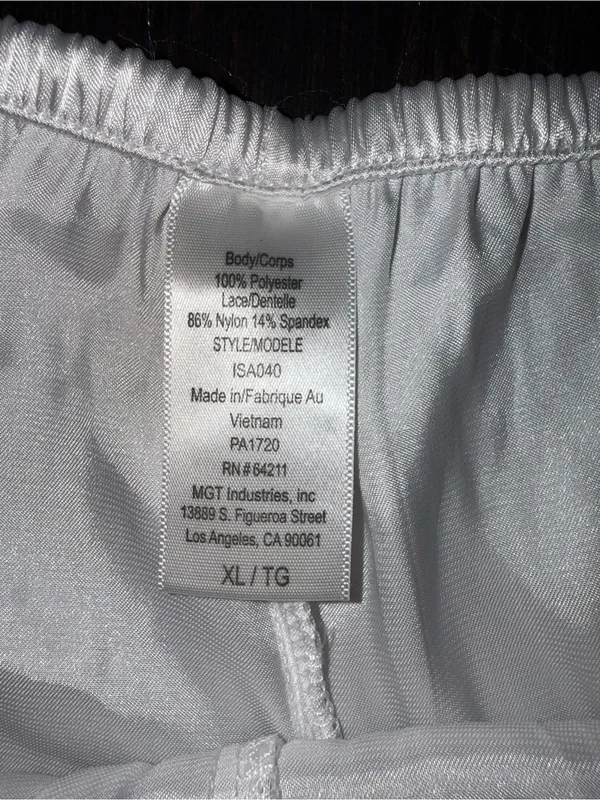 White Satin and Lace Tap Shorts French Knickers Shorts - Image 6