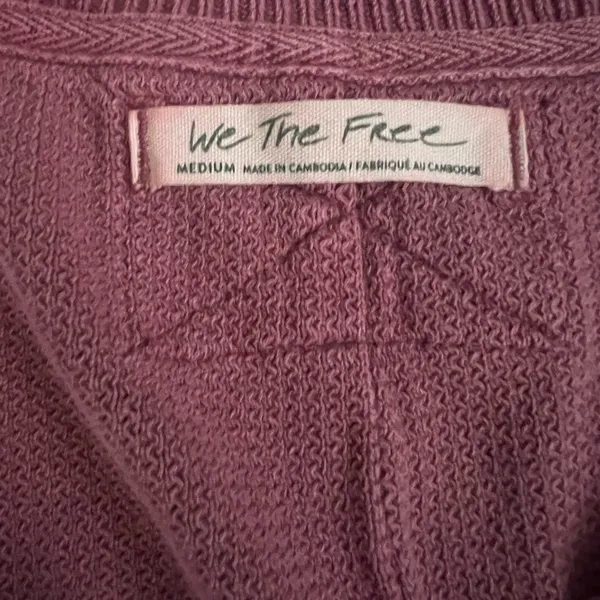 We The Free Asher Thermal Knit Oversized Shirt – Plum – Size Medium - Image 5