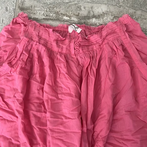 Free People Intimately PINK Cotton Sheer Pants w/Lace Trim, Size M, New w/o Tag - Image 5