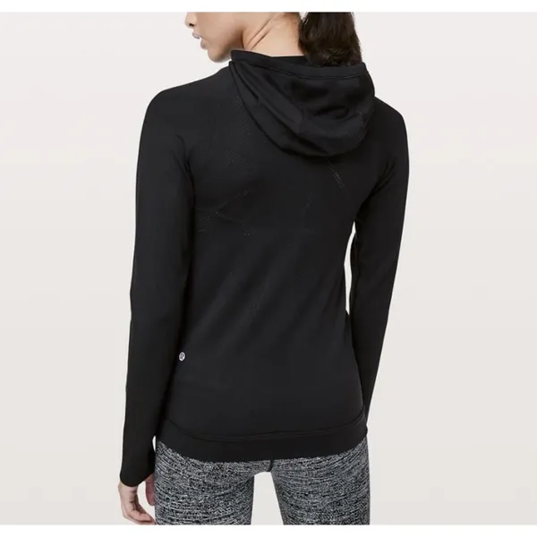 Lululemon Seamless Ventilate Jacket Black Hooded Full Zip Running Gym Womens 6 - Image 2