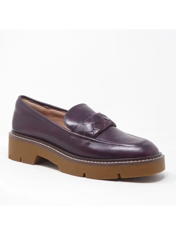 Nordstrom Notorie Leather Loafers Size 8 Burgundy Chunky Platform Shoes Academia - Image 13