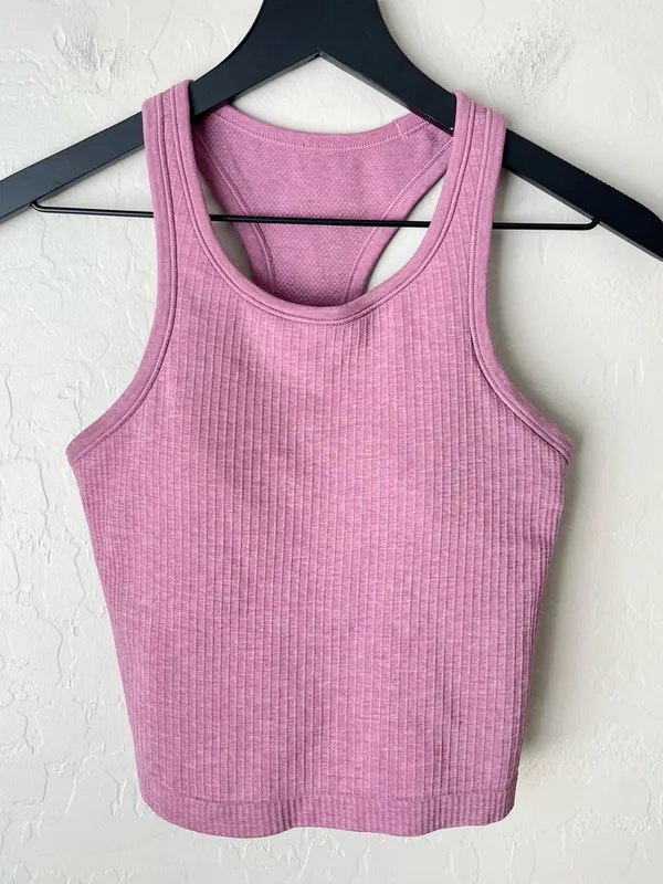 Lululemon ebb to street crop ribbed tank top pink 6 - Image 6