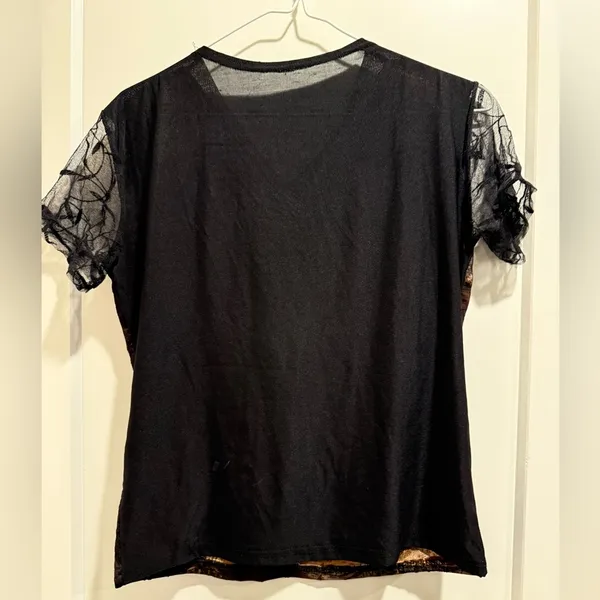 2000s Y2k Elegant Brown and Black‎ Women's Top Size S/M - Image 2