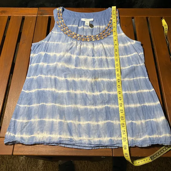 Style & Co. Blue and White Sleeveless Top size 12 - Image 5