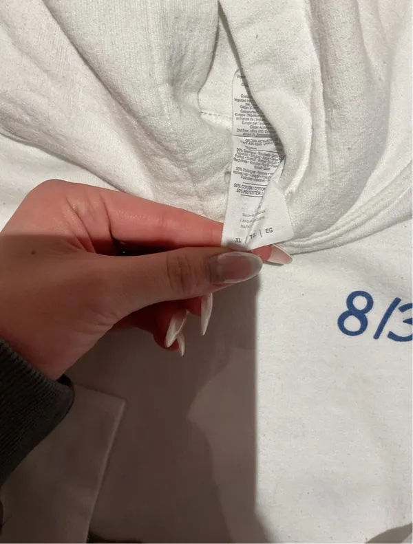 Gildan Super cute blue and white date hoodie - Image 3