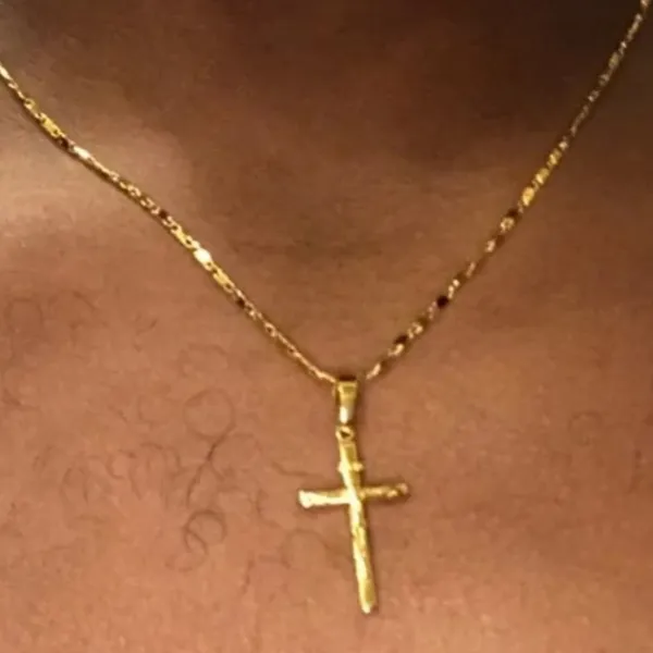 NEW 24k Yellow Gold Vermeil Crucifix Cross Pendant Necklace,‎ 16-18” - Image 12