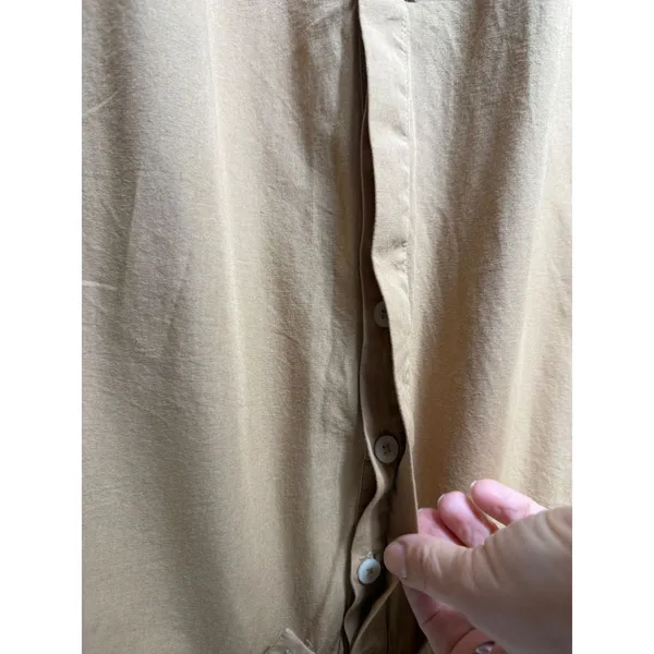 anthropologie‎ button down Side Button tunic Top large Tan/copper - Image 5