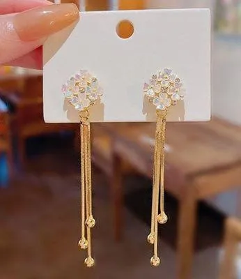Fashion Delicate Flower Long Tassel Earrings for Women - Image 2