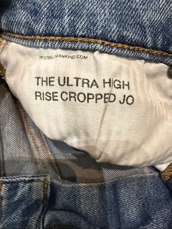 7 For All Mankind Luxe Vintage Cropped Jo Jeans 27 Distressed Wide Leg $228 - Image 8