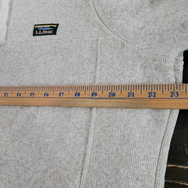 L.L.Bean Women’s XL Sweater Fleece Quarter Button Pullover Gray Cozy Outdoor - Image 4
