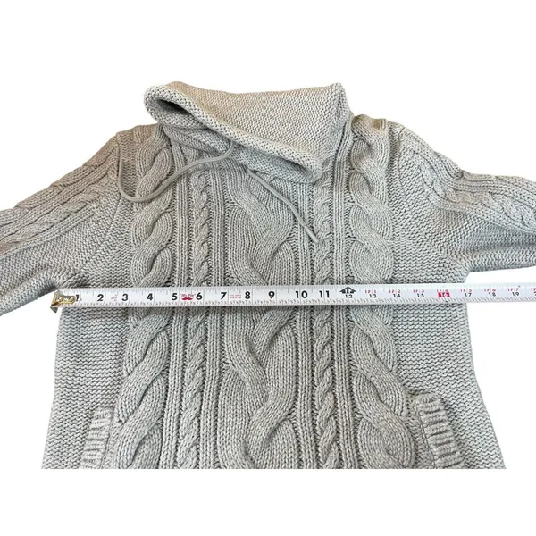 L.L. Bean Cable Knit Cowl Neck Sweater Chunky PS Cozy Outdoor Heavy Heritage - Image 7